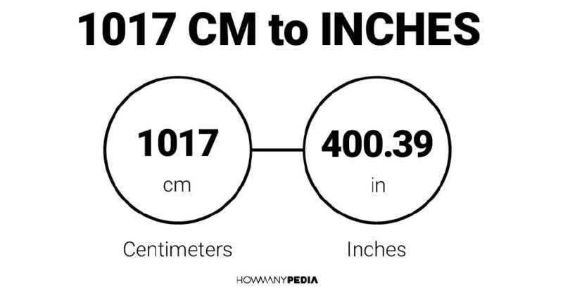 1017 CM to Inches