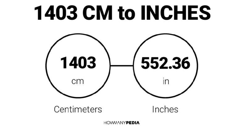 1403 CM to Inches