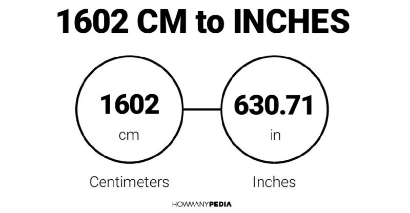 1602 CM to Inches