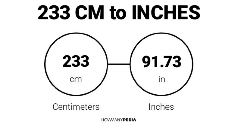 233 CM to Inches