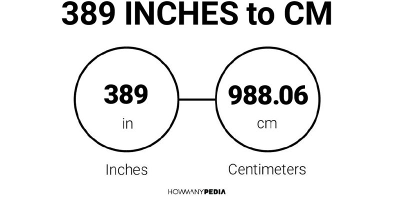 389 Inches to CM