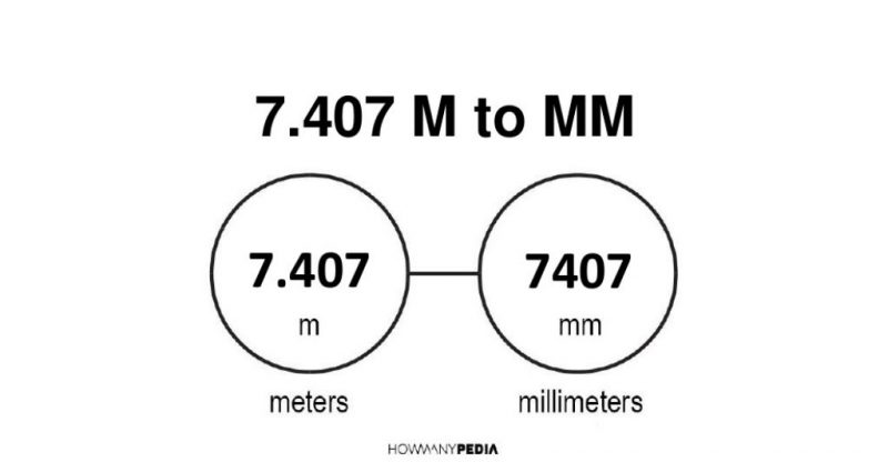7.407 m to mm